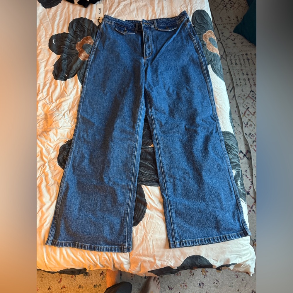 ROLLA'S high waisted flare leg Dark Blue Jeans